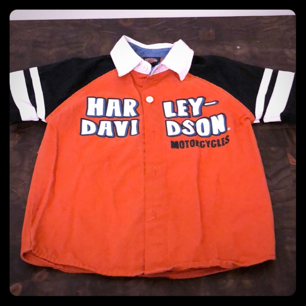 Harley Davidson Motorcycles baby button down 3T